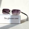 Men'S Y2K Style Square Frameless Fashion Glasses Decorative Lens Design Regular Size for Daily Casual Wear
