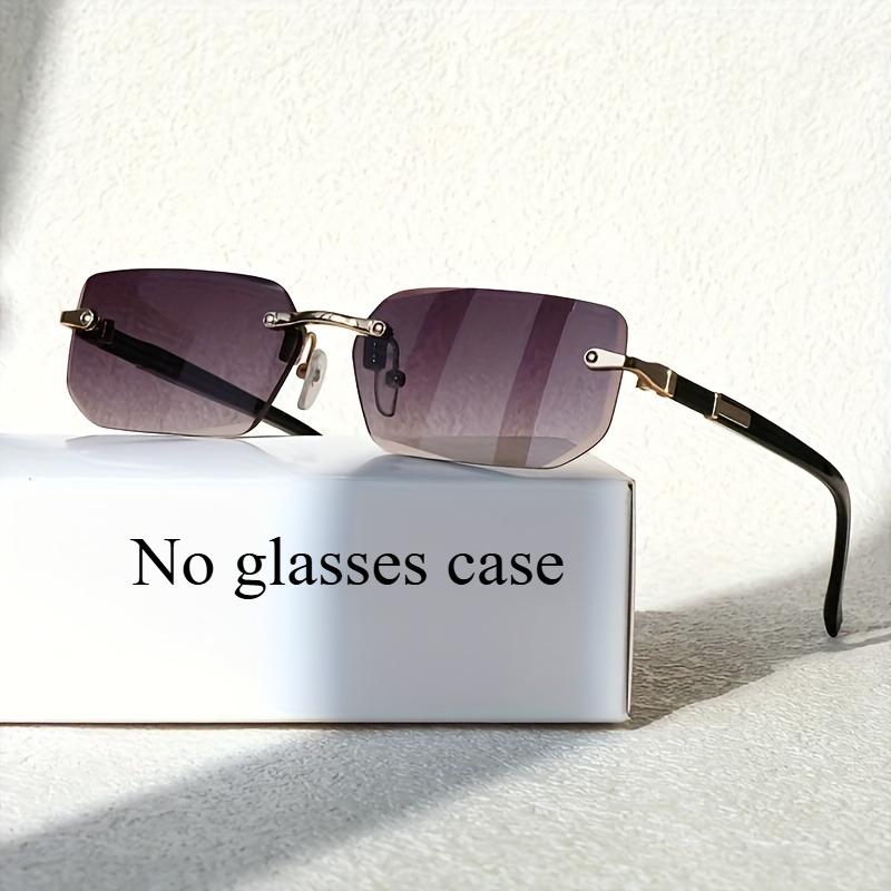 Men'S Y2K Style Square Frameless Fashion Glasses Decorative Lens Design Regular Size for Daily Casual Wear