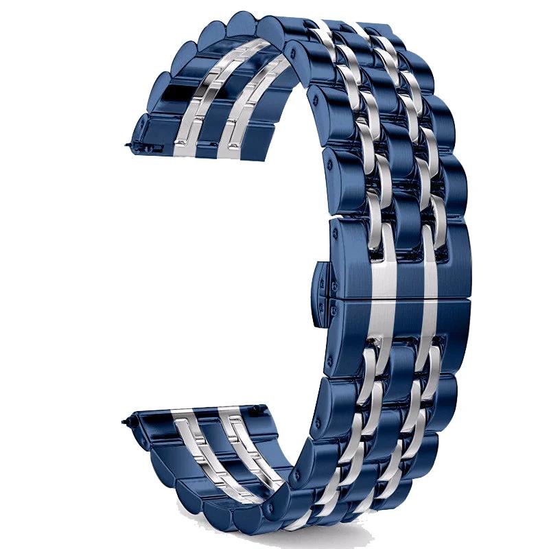 Stainless Steel band For Samsung Galaxy watch 6/5/4/Classic metal link bracelet amazfit GTS-GTR-4-3-mini-bip 3 20mm 22mm strap