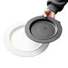 Black Frosted Ceramic Straight-Stripe Dinner Plate