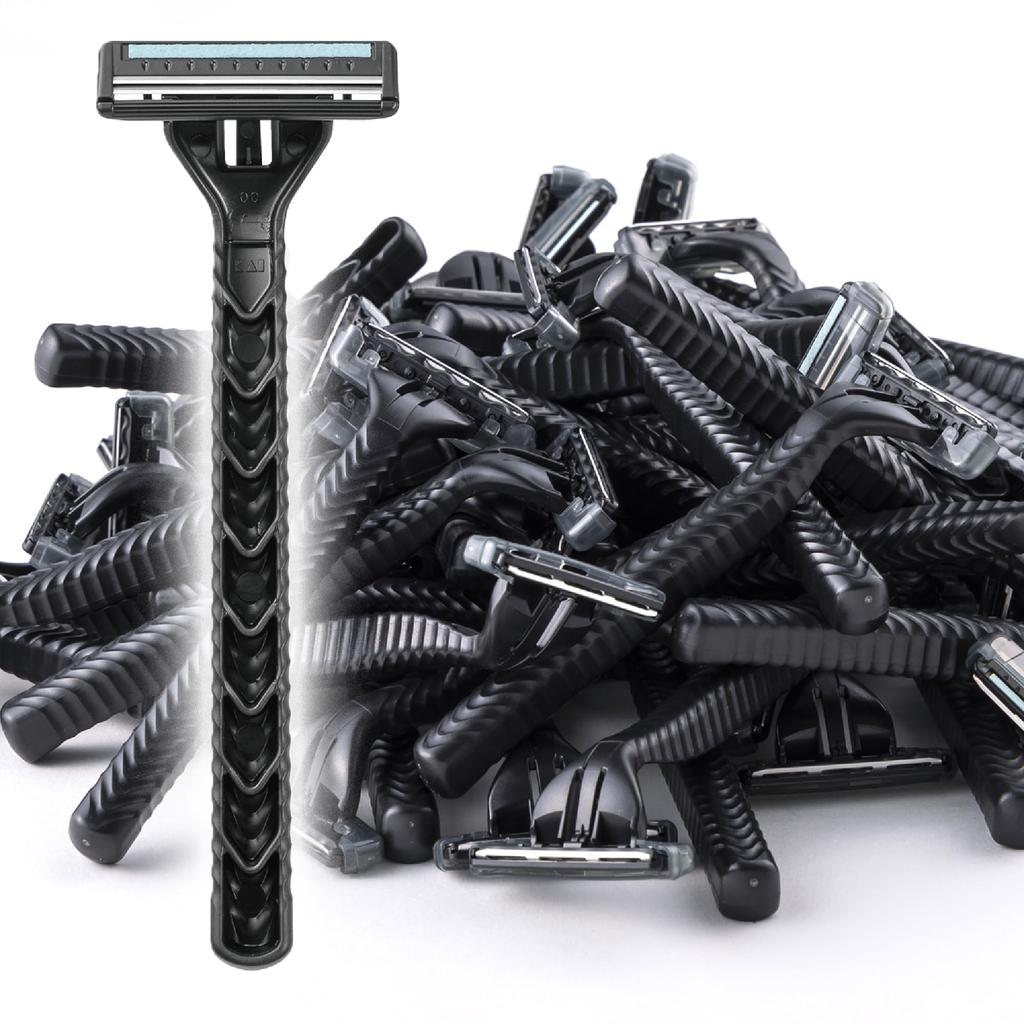Kai Leaf 20pcs x Large Capacity Men's Razor, Disposable, 3, T-Shaped,