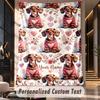 Cute Bear Friends Cafe Theme Wall Tapestry Customized With Name Text Personalized Hanging Tapestry For Bedroom Living Room Decor