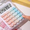 Cute 12 Digits Calculator Large LCD Display Portable Desktop Mechanical Calculator Practical Candy Color Finance Calculator