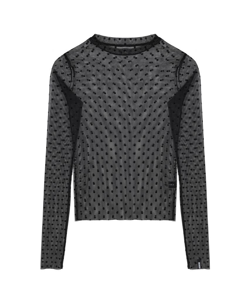 Nigaennikol Nicole Label See-Through Dots Tops_Black