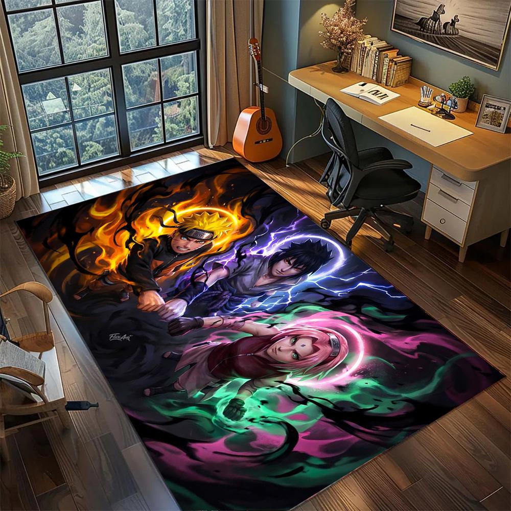 Naruto Washable Functional Area Rug, Non Slip Large Carpet Floor Mat Gamer Room Household Bedroom.-TING