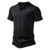 Mens Plain Short Sleeve Henley T Shirt Summer Casual Pullover Loose Top Blouse
