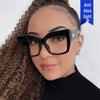 Square Cat-Eye Large Frame Rivet Glasses – New 2022 European & American Style for Women