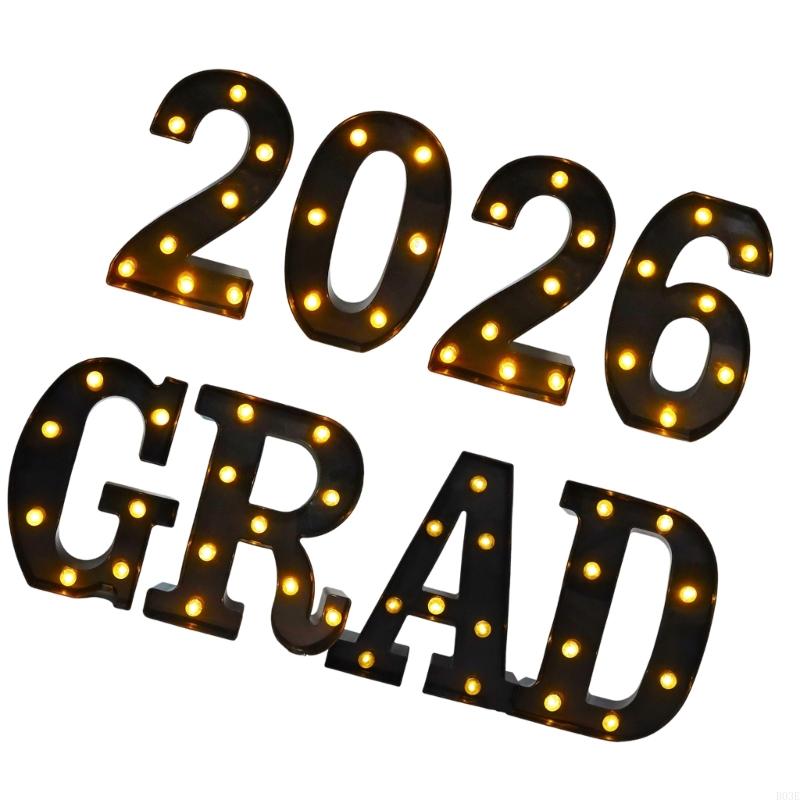 Class Of 2026 Themed Lighted Plastic Letter And Number For Wall Decorations B03E