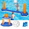 Inflatable Children's Water Basketball Hoop & Volleyball Net - Durable PVC Pool Game