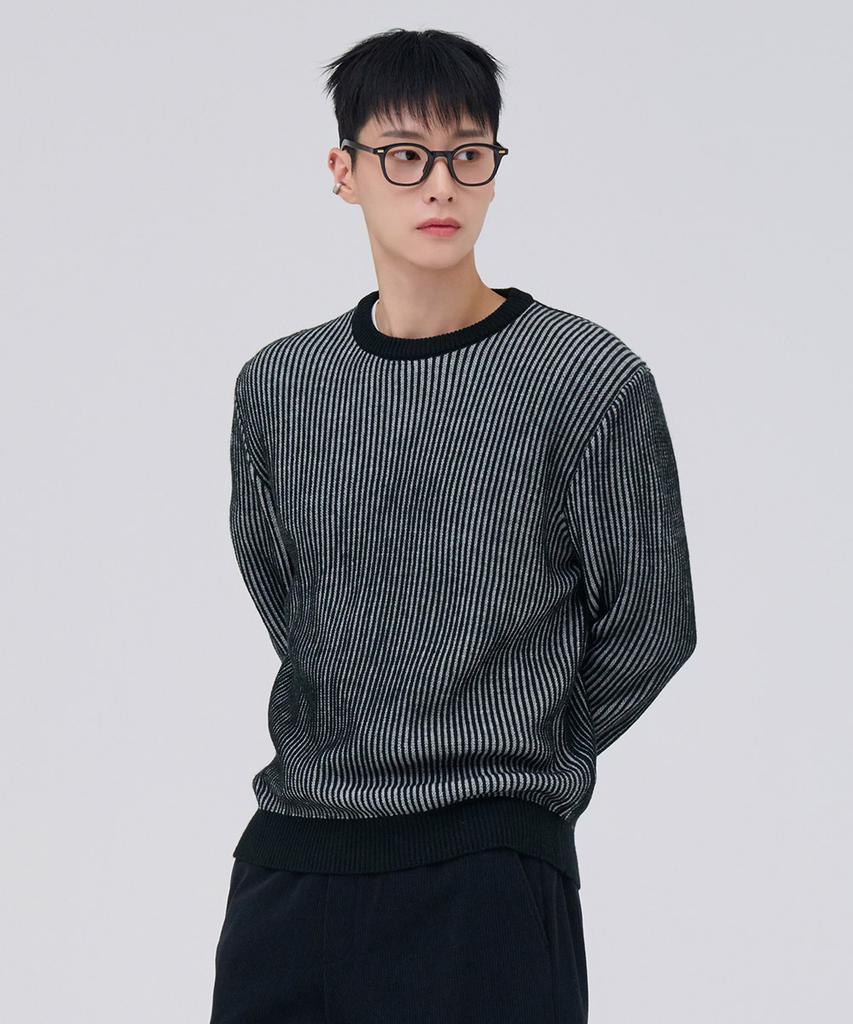 CHASECULT Men'S Two-Tone Round Sweater - Black