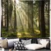 Onivein Forest Tapestry Nature Sunlight Streaming Through Green Trees Wall Hanging for Bedroom Living Room Office Decor 60 x 50 Inches