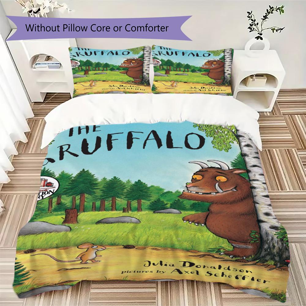 The Gruffalo Pattern Bedding,Quilt Set Quilt Cover Pillowcase Home Birthday Gift(1 * duvet cover + 2 * pillowcase, without core)_lx