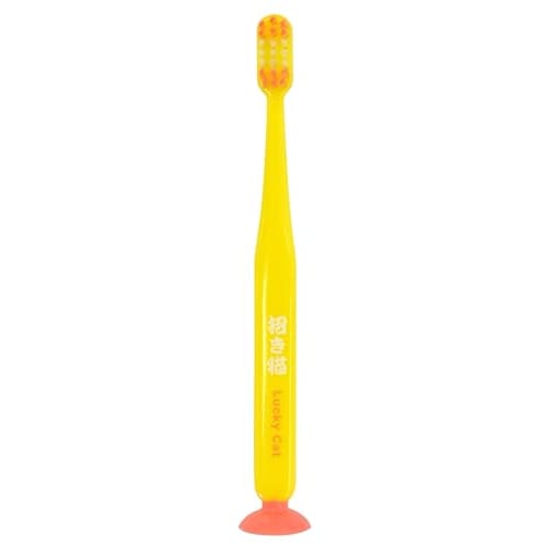 Mascot Toothbrush with Suction Cup, Maneki Neko, White
