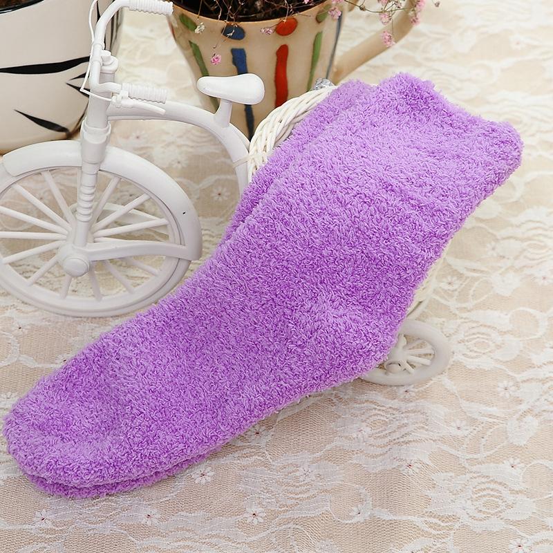 18 Styles Candy Color Thermal Warm Plush Socks Women Coral Fleece Floor Sox for Female Girls Colorful Wife‘s Gifts Dropshipping