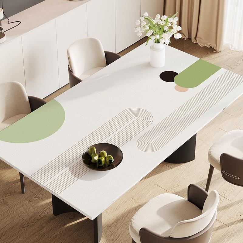 Dining Table Mat Oil-Proof And Waterproof Coffee Table Tablecloth Table Mat Light Luxury Advanced Sense Leave-In Tablecloth Desktop Pvc Protective Mat