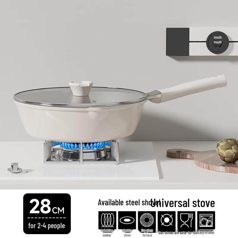 Red Chef Ceramic Flat-Bottom Frying Pan