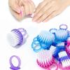 3pcs Pink/Blue/Purple Mini Finger Ring Nail Brushes Soft Dust Cleaning Portable Nail Scrubber Brush Manicure Pedicure Tools DW#7