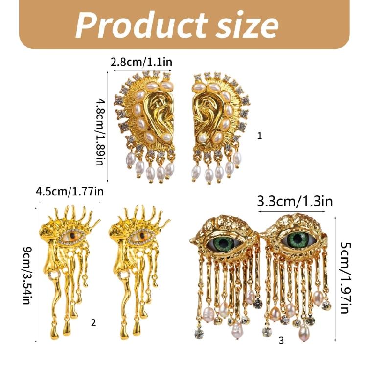 Artistic Ear Model Ear Accessory Unique Ear/Eye Model Earrings Adornment Personalized Ear Studs for Parties Dates