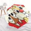 Red Chip 'n' Dale Cartoon Automatic Open/CloseUmbrella-CuteUmbrella with Cute Design, Portable 3-Fold Compact Umbrella for Men & Women, Vale