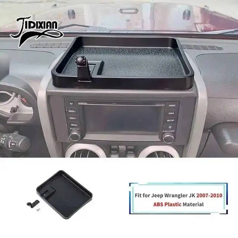 JIDIXIAN fit for Jeep Wrangler JK 2007 2008 2009 2010 Car Interior Center Console Phone Holder Storage Box Accessories