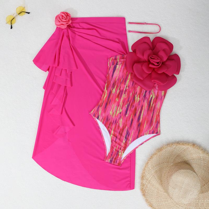 Bikini Intero Floreale 3D da Donna 2025 per Spiaggia e Vacanze Termali Europee e Americane