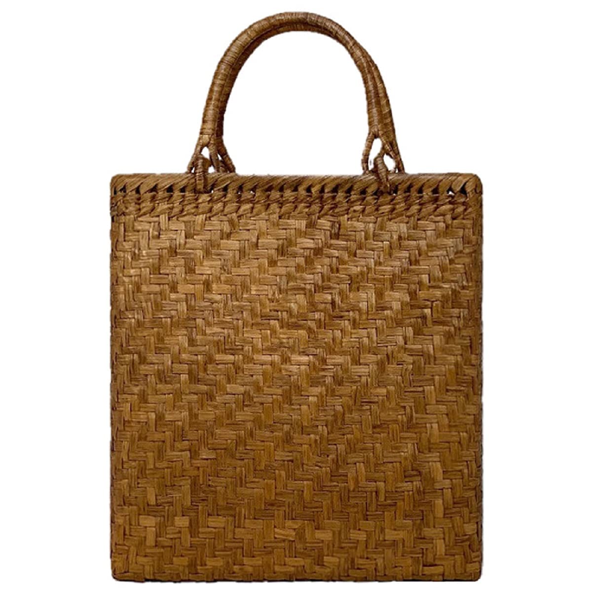 

Плетена сумка ручної роботи з дикого винограду, сумка-кошик, сумка-тоут з внутрішньою тканиною, 31 см x Висота 24 см x Глибина, Стильний японський стиль, одяг кімоно юката [Дикий] коричневий