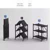 Installation-Free Multilayer Bookshelf Multifunctional Floor Type Microwave Oven Rack Foldable Movable Living Room Storage Rack