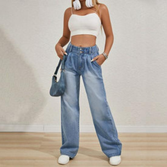 Cross-Border Women's Denim Shorts: Buttoned, Slim Fit, Half-Body Print, Casual, Elastic, Versatile Hot Pants
