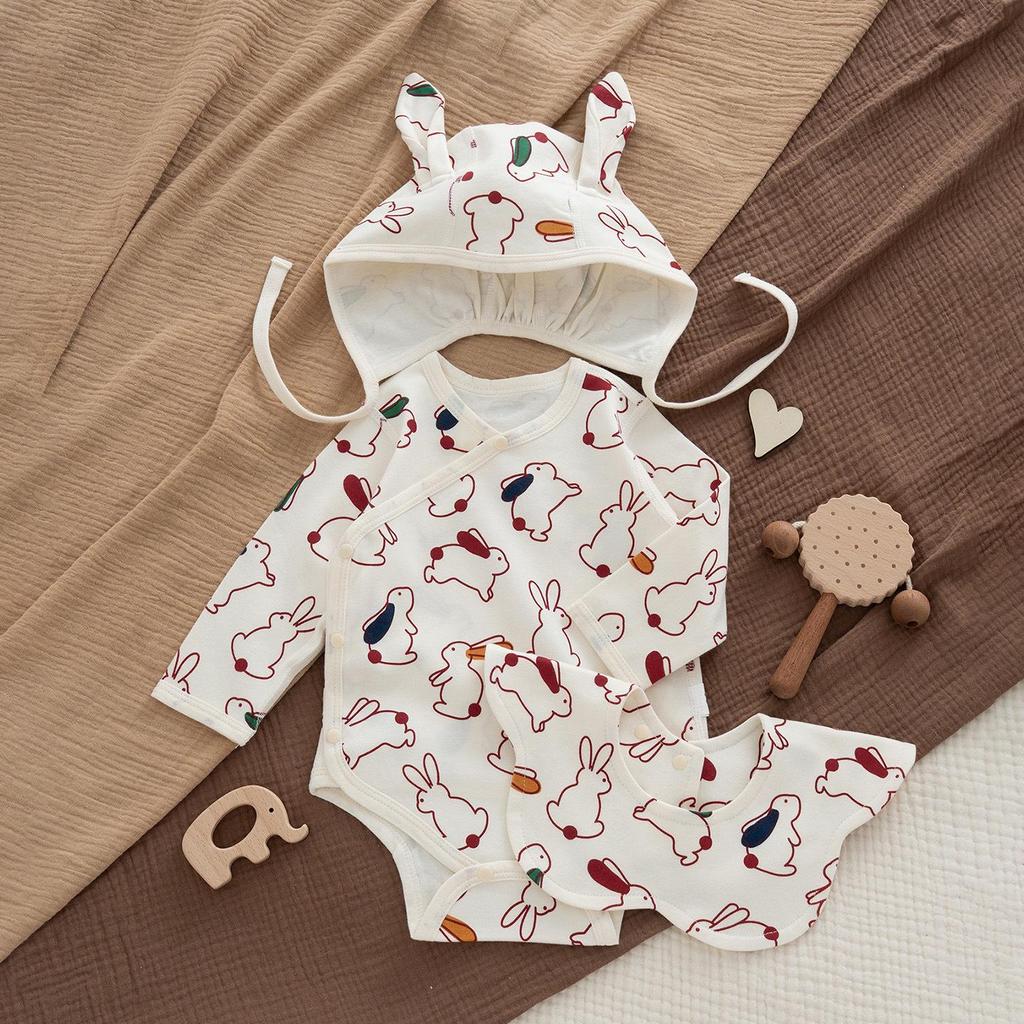 Jesienne bawełniane pajacyki dla niemowląt w stylu skandynawskim z motywem żołędzi: Dziecięca bezszwowa zimowa warstwa bazowa