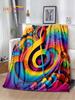 Colorful Music Score Cartoon Throw Blanket Soft Cozy Blanket for Bedroom Sofa Picnic Travel Office or Childs Room  Home Textiles