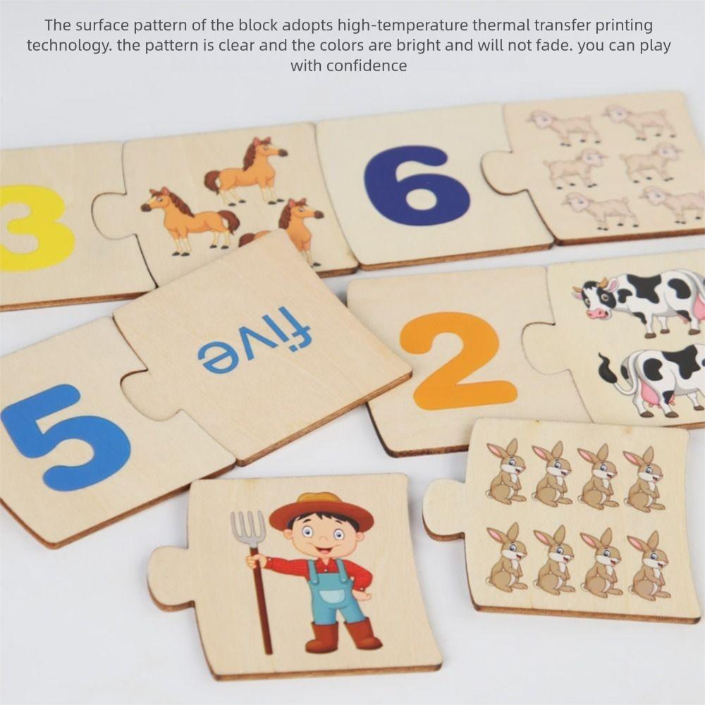 Points Brain Traing Toys Cartoon Animal Number Matching Card Game Number Matching Toys  Kids