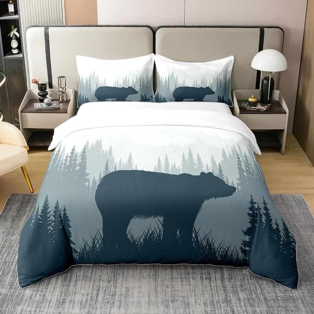 Buffalo Plaid Bedding Collection For Cabin Decor Queen Wild Animal Comforter Cover Duvet Cover Queen King Size Quilt Cover 3 Pieces