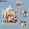 1pcs Rabbit Family Enjoys Afternoon Tea, Multi Functional Desktop Decorations. 2D Plane,. Suitable for Home Decoration