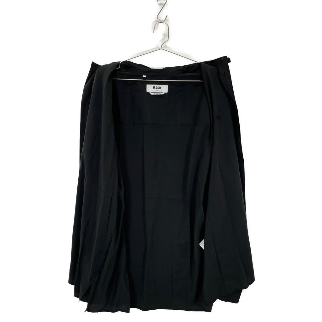 MSGM Black Lid Collar Fluid Shirt tops 41 blackUsed