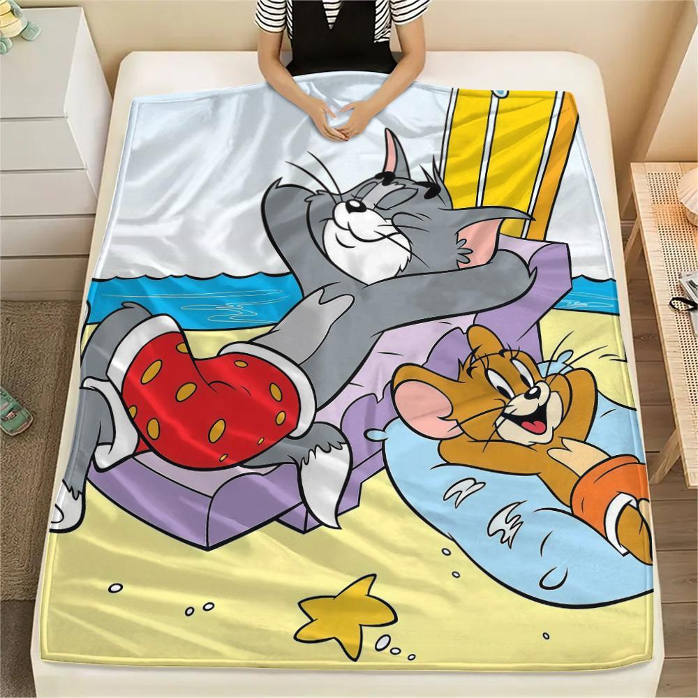 Tom and Jerry2 Flannel Blanket, High quality Comfortable for All Seasons, Home Decor, Warmth and Comfort