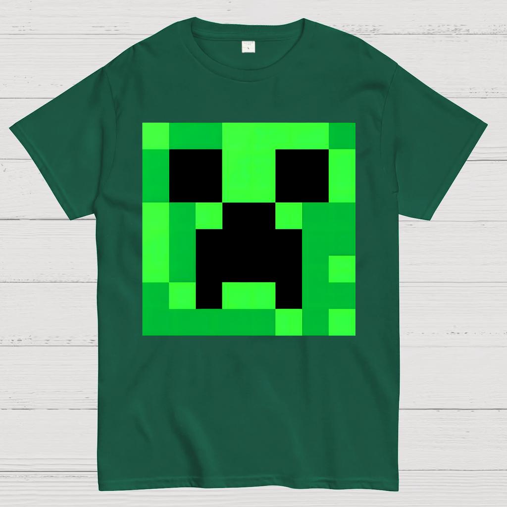 Minecraft Creeper Big Face Unisex 100% Cotton Summer Casual Cool Loose T-Shirt