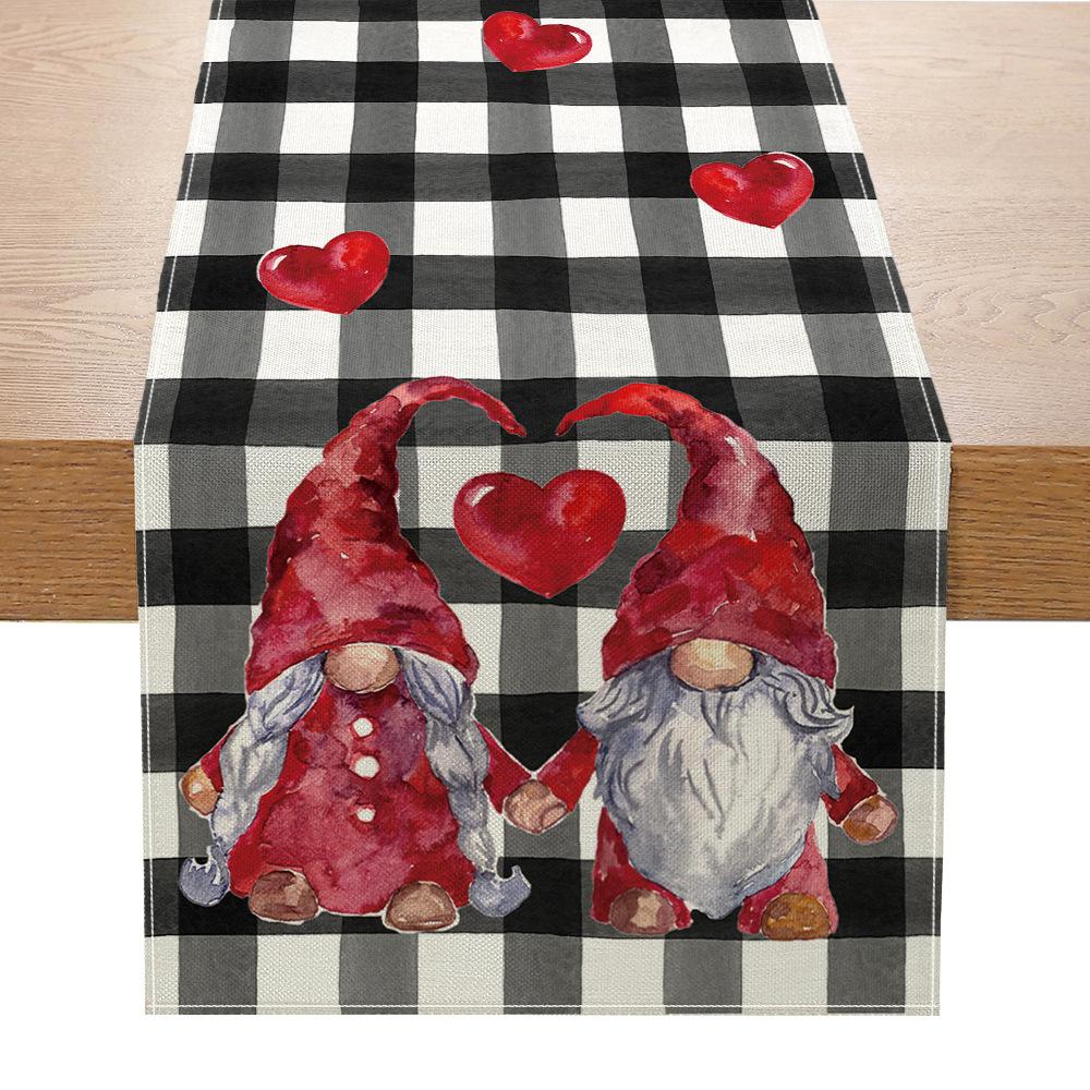 Table Flag Valentine's Day Love Home Decoration Table Cloth Tablecloth Linen Print