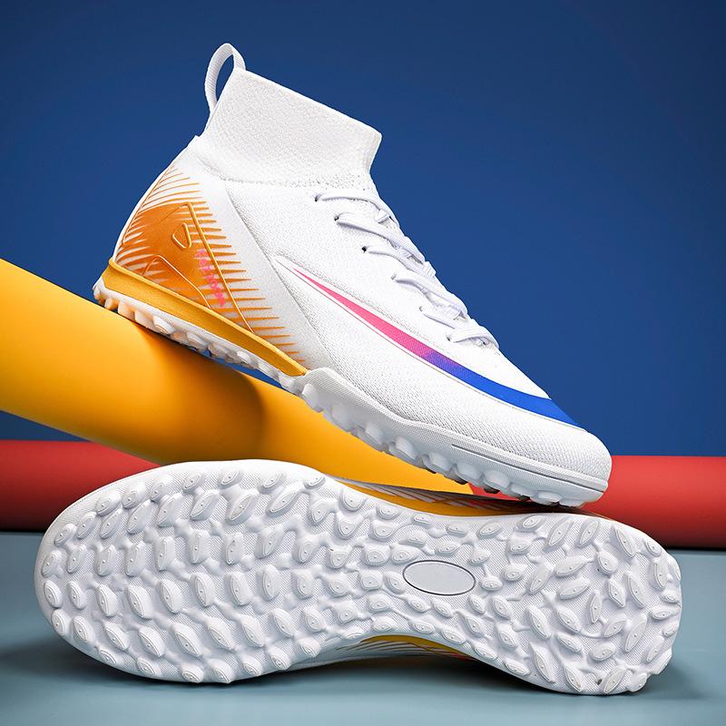 2025 neue Fußballschuhe Herren- und Damen-High-Top-Jugendtraining lange Stollen TF gebrochene Stollen Kunstrasen Sportschuhe
