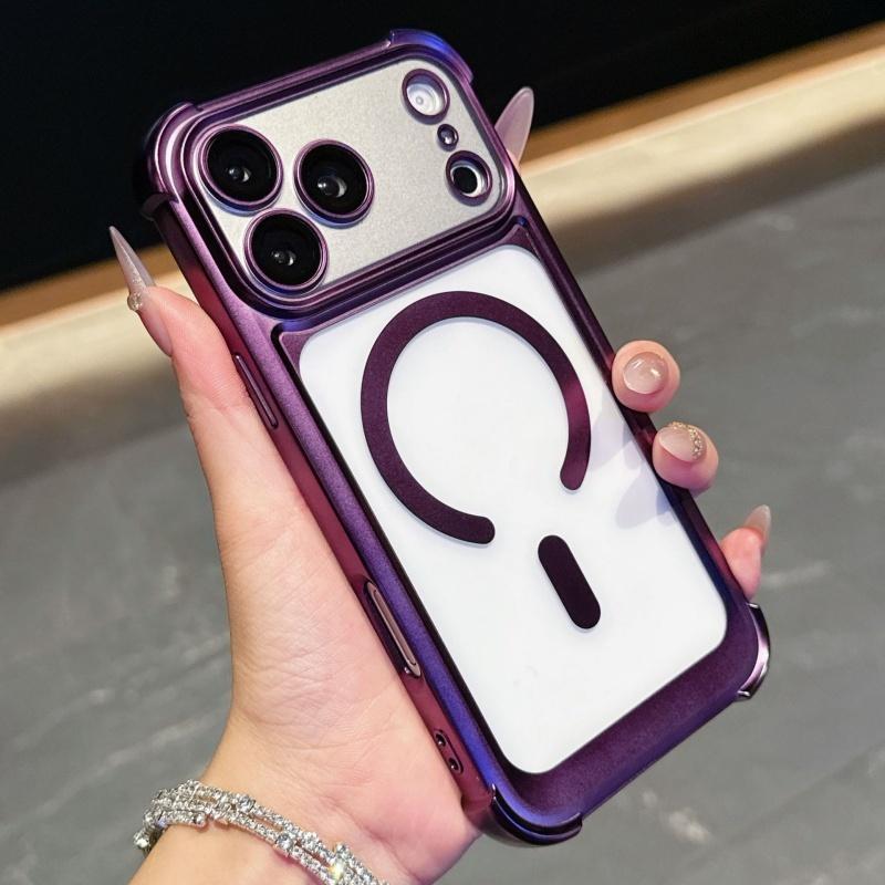 Luxury Magnetic Matte Phone Case For iPhone 13 14 15 16 17 Pro Max Air Plus Magsafe Soft TPU Shockproof Bumper Back Cases Cover
