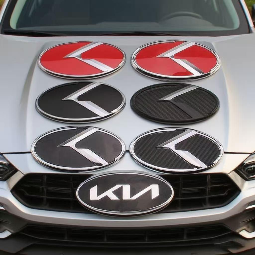 Car Front Grille Rear Logo Auto Emblem Sticker Accessories For Kia GT-Line Sportage Ceed Rio Picanto Sorento Soul Cerato Venga