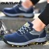 Oulylan Cowhide Steel Toe Protective Boots Anti Puncture Work Shoes Anti Smashing Welding Footwear Wear Resistant Safety Sneaker