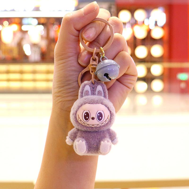 Flocking Cute Keychain Cartoon Doll Schoolbag Student Pendant Gift Pendant