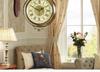 European Retro Double-Sided Silent Wall Clock - Large Antique Style for Living Room