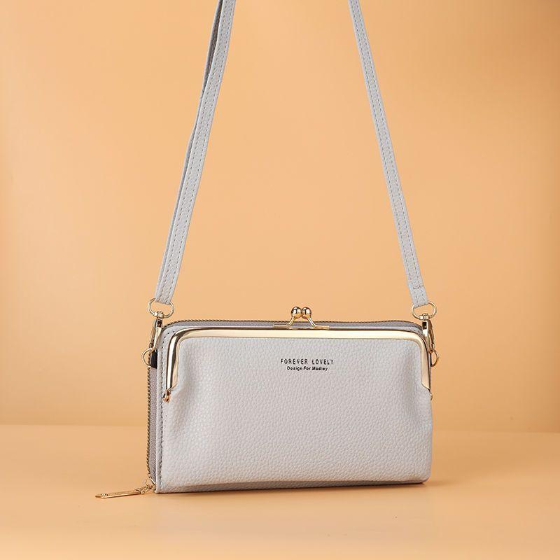 Mobile Phone Bag Female Litchi Grain Messenger Bag Student Versatile Dual-purpose Purse Fashion Makeup Bag Mini Bag