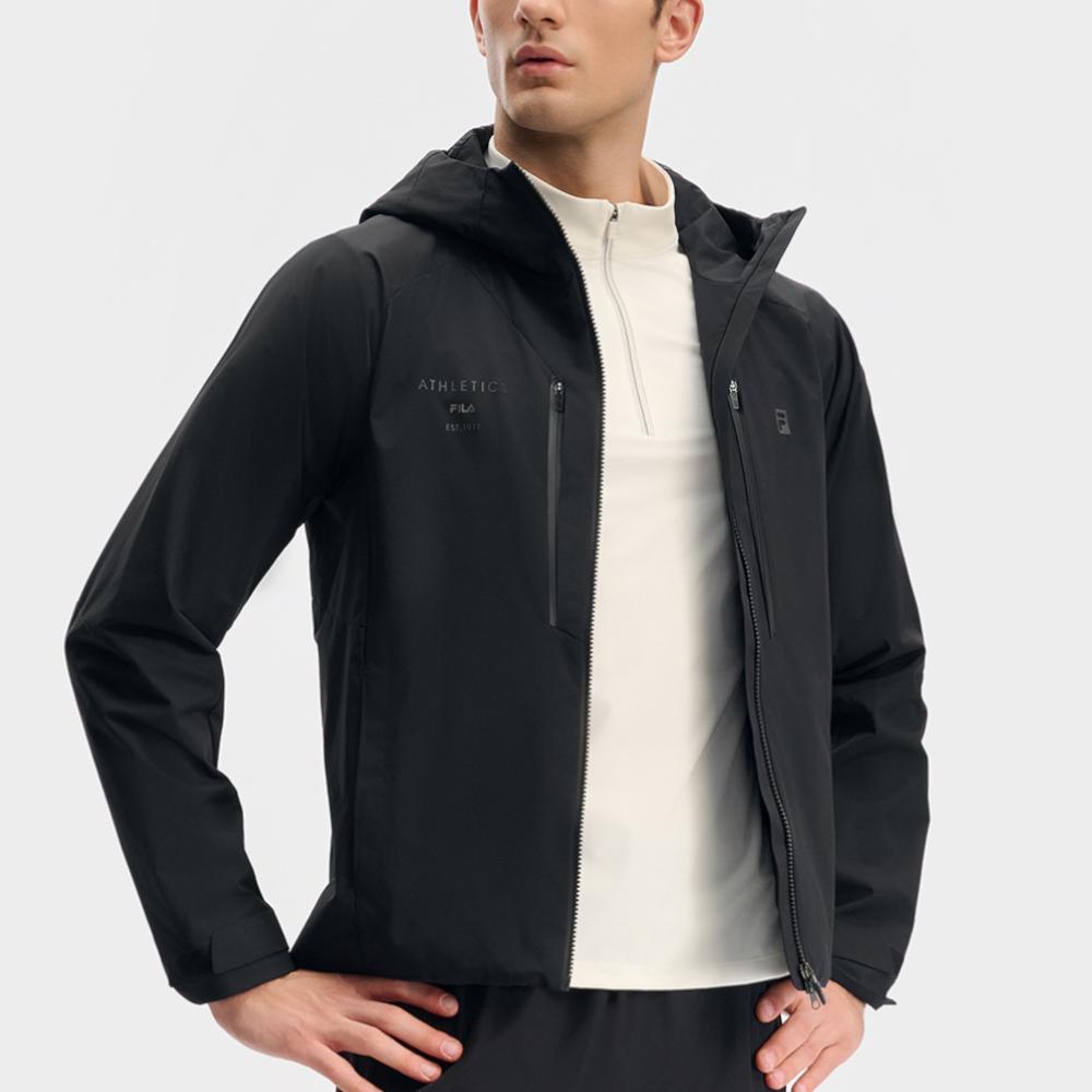 Fila Fitness Comfortable Simple Hooded Durable Jacket Men Jacket Deep-Black A11M441708F-BK