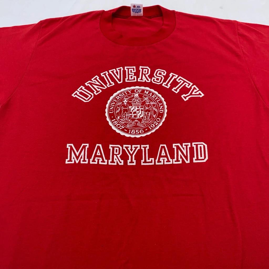 Vintage 80s UNIVERSITY OF MARYLAND T-Shirt LARGE Terrapins Ncaa College Park