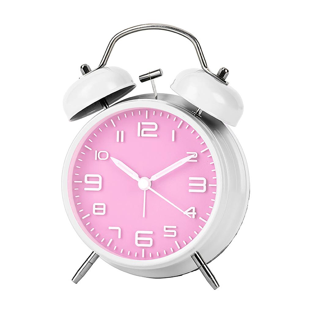 4 Inch Retro Vintage Twin-Bell Alarm Clock Compact Size Alarm Clock Extra-Loud Metal Bell Clock For Nightstand Desk Bookshelf