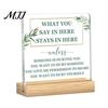 Desktop Spiritual Support Motivational Mental Health Decoration, Acrylic Sign with Wooden Stand, Quote Office Desk Decor, Inspirational Table Ornament