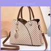 Pu Bag With Print And Plaid Pattern For Daily Use