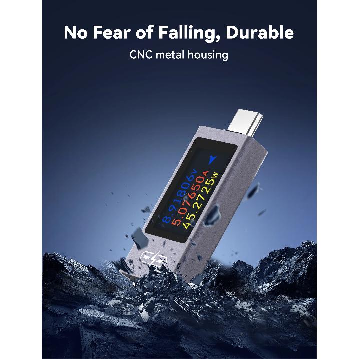 UT02C/UT03C Type-C Multi-function DC Voltage Ammeter DC 4~30V 12A Voltage Current Power Meter Phone Charging Tester Battery Test
